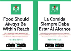 Information on using the FoodFinder app to find food distribution sites